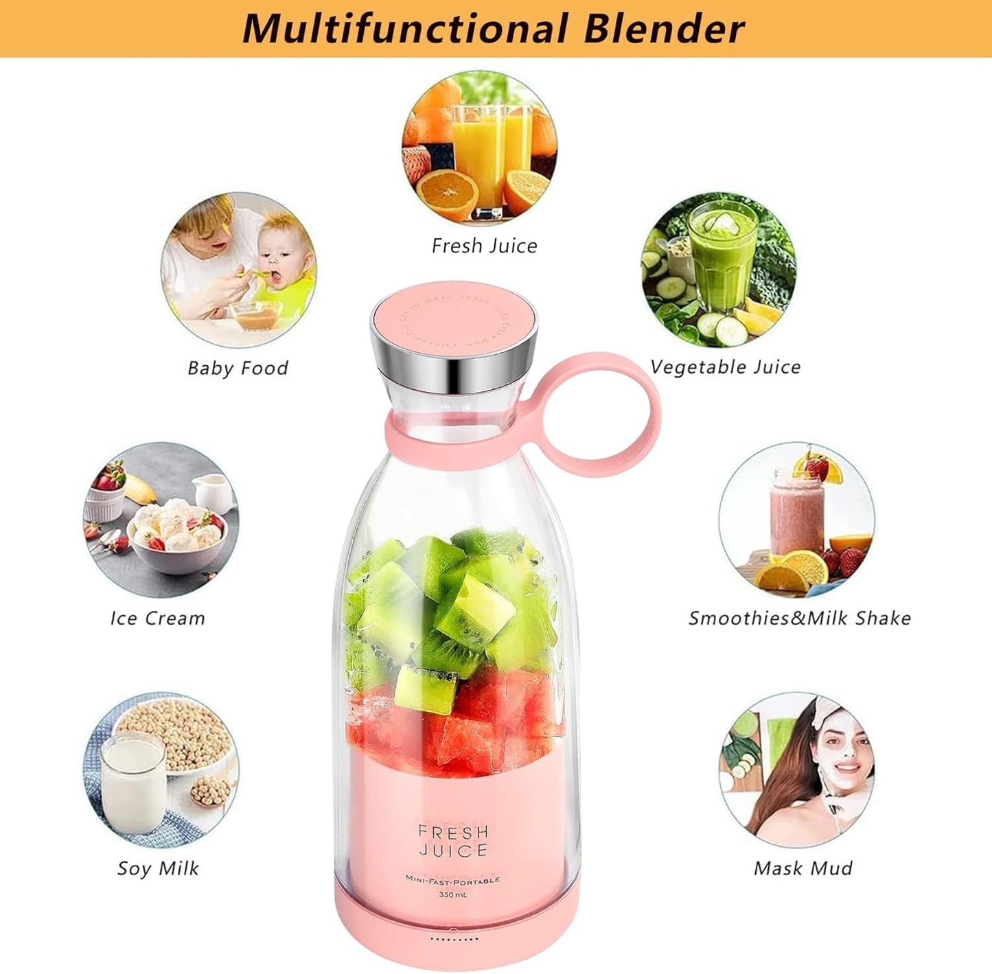 Electric Portable Mini Fruit Juicer Bottle