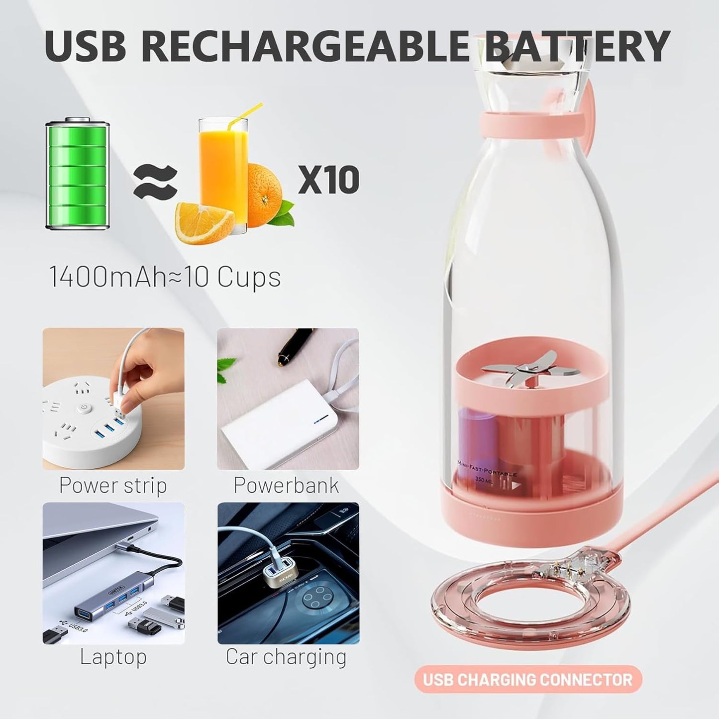 Electric Portable Mini Fruit Juicer Bottle